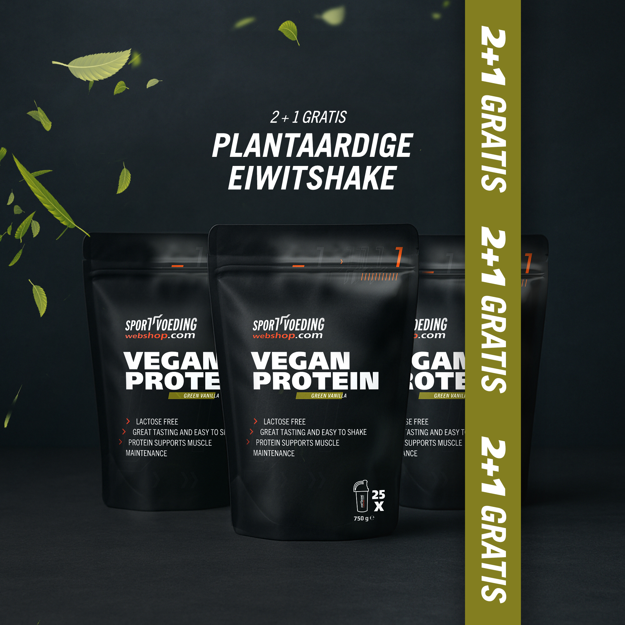 SportvoedingWebshop Vegan Protein | 2+1 gratis